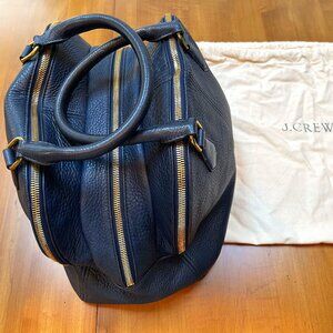 J.Crew NWOT Large Navy 3 Section Satchel Handbag